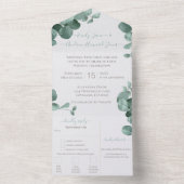 Elegant Eucalyptus Wreath Wedding All In One Einladung (Innen Boden)