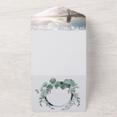 Elegant Eucalyptus Wreath Wedding All In One Einladung (Außenbereich)