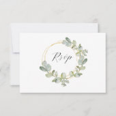 Elegant Eucalyptus Wreath Wedding RSVP Karte (Vorderseite)