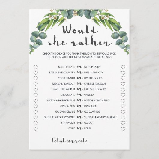 Elegant Eucalyptus Wreath würde eher spielen (Vorderseite)