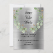 ELEGANT EUCALYPTUS WREATSILVER SAVE THE DATE (Vorderseite)