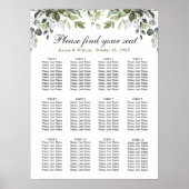 Elegant Eukalyptus 12 Tische Hochzeitssaison CHART Poster (Vorne)