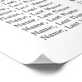 Elegant Eukalyptus 15 Tische Hochzeitssaison CHART Poster (Ecke)