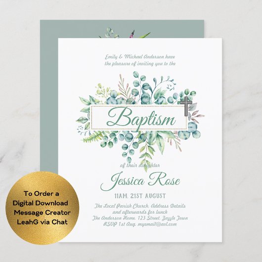 Elegant Eukalyptus Baptism Christening Greenery