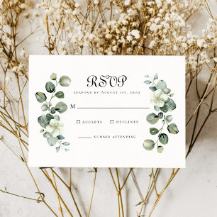 Elegant Eukalyptus Blätter Arch Greenerity Wedding RSVP Karte