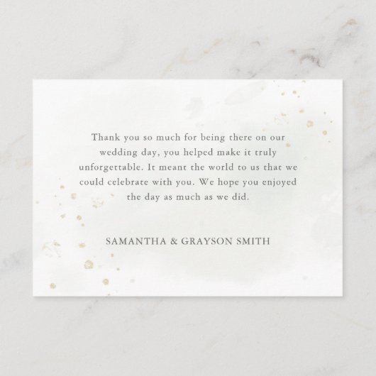 Elegant Eukalyptus Blätter Grüne Goldhochzeit Dankeskarte (Rückseite)