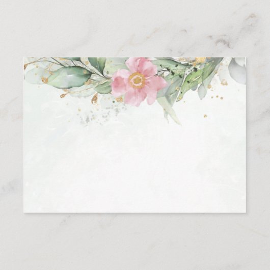 Elegant Eukalyptus Blätter Grüne Goldhochzeit Dankeskarte (Rückseite)