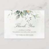 Elegant Eukalyptus Blätter Grüne Goldhochzeit Dankeskarte (Vorderseite)
