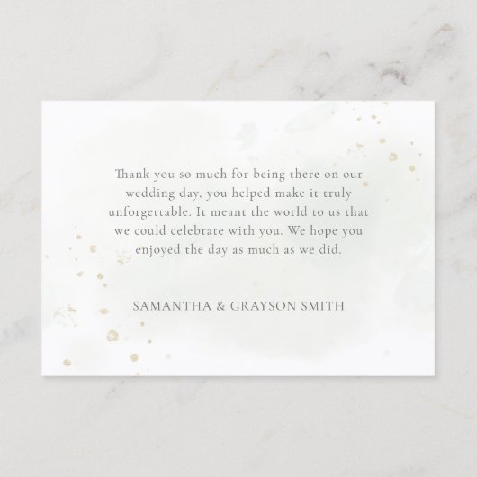 Elegant Eukalyptus Blätter Grüne Goldhochzeit Dankeskarte (Rückseite)