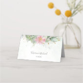 Elegant Eukalyptus Blätter Grüne Goldhochzeit Platzkarte (Rückseite)