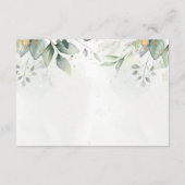 Elegant Eukalyptus Blätter Grüne Goldhochzeit RSVP Karte (Rückseite)