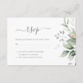 Elegant Eukalyptus Blätter Grüne Goldhochzeit RSVP Karte (Vorderseite)