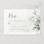 Elegant Eukalyptus Blätter Grüne Goldhochzeit RSVP Karte (Vorderseite)