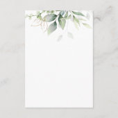 Elegant Eukalyptus Blätter Grüne Goldhochzeit RSVP Karte (Rückseite)