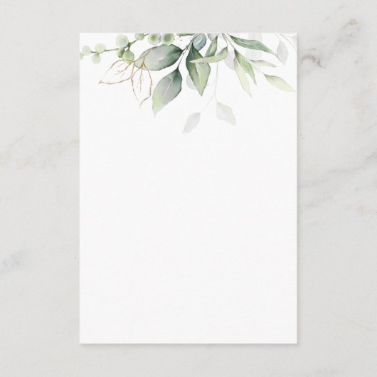 Elegant Eukalyptus Blätter Grüne Goldhochzeit RSVP Karte (Rückseite)