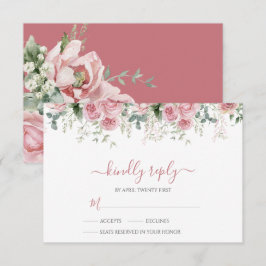 Elegant Eukalyptus Blätter Grüne Goldhochzeit RSVP Karte