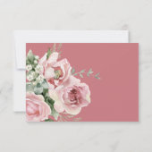 Elegant Eukalyptus Blätter Grüne Goldhochzeit RSVP Karte (Rückseite)