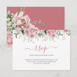 Elegant Eukalyptus Blätter Grüne Goldhochzeit RSVP Karte