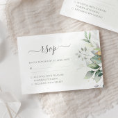 Elegant Eukalyptus Blätter Grüne Goldhochzeit RSVP Karte