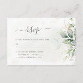 Elegant Eukalyptus Blätter Grüne Goldhochzeit RSVP Karte (Vorderseite)