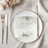 Elegant Eukalyptus Blätter Grüne Goldhochzeit Serviette