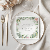 Elegant Eukalyptus Blätter Grüne Goldhochzeit Serviette