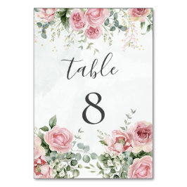 Elegant Eukalyptus Blätter Grüne Goldhochzeit Tischnummer