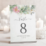 Elegant Eukalyptus Blätter Grüne Goldhochzeit Tischnummer<br><div class="desc">Schöne Hochzeitsfeiern mit rosa blumenfarbenen Eukalyptusbäumen und goldenen Blätter.</div>