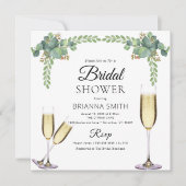 Elegant Eukalyptus Boozy Greenery Brautparty Einladung (Vorderseite)