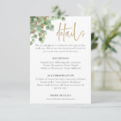 Elegant Eukalyptus Botanische Vegetation Gold Deta RSVP Karte (Stehend Vorderseite)