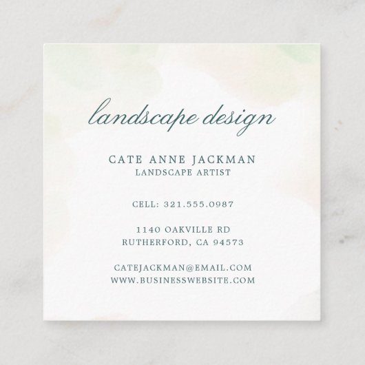 Elegant Eukalyptus Botanische Vegetation Moderne Quadratische Visitenkarte (Rückseite)