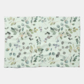 Elegant Eukalyptus Botanische Wasserfarbenwelt Geschirrtuch (Horizontal)