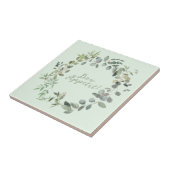 Elegant Eukalyptus Botanischer Bon Appetitgrün Fliese (Seite)