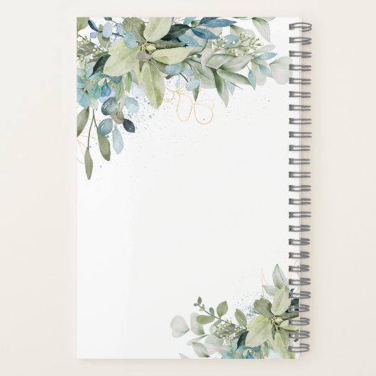 Elegant Eukalyptus Botanischer Garten Rezept Notizblock (Rückseite)