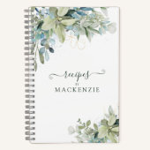 Elegant Eukalyptus Botanischer Garten Rezept Notizblock (Vorderseite)