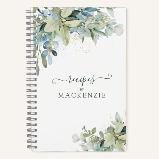 Elegant Eukalyptus Botanischer Garten Rezept Notizblock (Vorderseite)