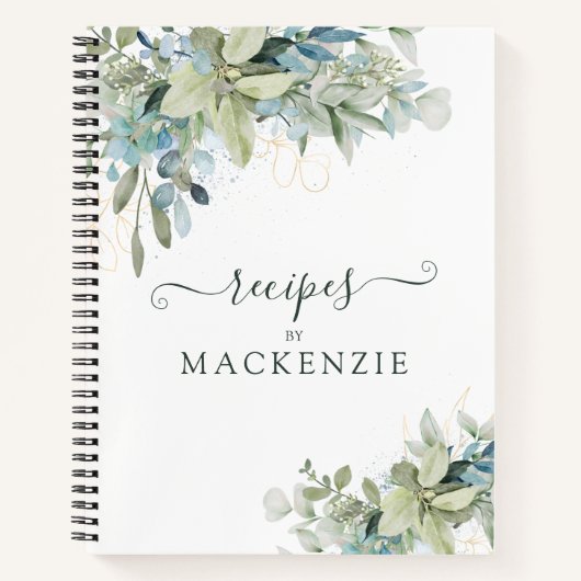 Elegant Eukalyptus Botanisches Rezept Notizblock (Vorderseite)