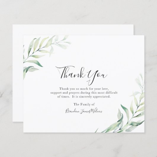 Elegant Eukalyptus Budget Begräbnis Dankeschön Kar (Vorne/Hinten)