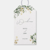 Elegant Eukalyptus Calligraphy Wedding Geschenkanhänger (Vorderseite)