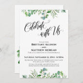 Elegant Eukalyptus Celebrate mit US Wedding Party Einladung (Vorne/Hinten)