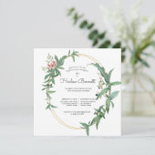 Elegant Eukalyptus Christening oder Taufe Einladung (Stehend Vorderseite)