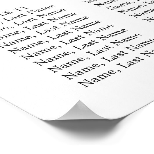 Elegant Eukalyptus Floral 15 Tische SITZENDE CHART Poster (Ecke)