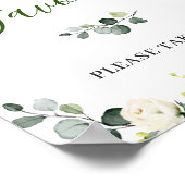 Elegant Eukalyptus Floral Favors Wedding Sign Poster (Ecke)