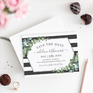 Elegant Eukalyptus Geometric Greenerity Wedding Save The Date