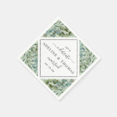 Elegant Eukalyptus Geometric Greenerity Wedding Serviette (Ecke)