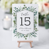 Elegant Eukalyptus Geometric Greenerity Wedding Tischnummer