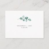 Elegant Eukalyptus Gold Hochzeitsinfo Begleitkarte (Rückseite)