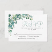 Elegant Eukalyptus Greenerenerity Blätter Wedding  RSVP Karte (Vorne/Hinten)