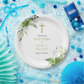 Elegant Eukalyptus Greenerity Baptism Christening Pappteller (Party)