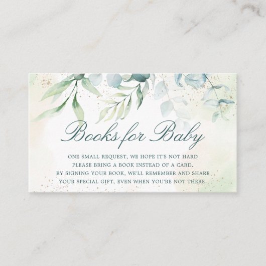 Elegant Eukalyptus Greenerity Books for Baby Begleitkarte (Vorderseite)